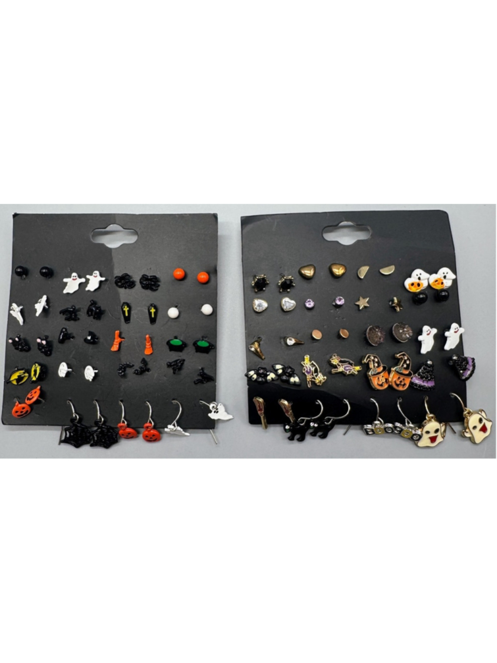 Halloween 20 Pack Cute Earring Sets Pumpkins Ghosts Spiders Bats Witches Studs